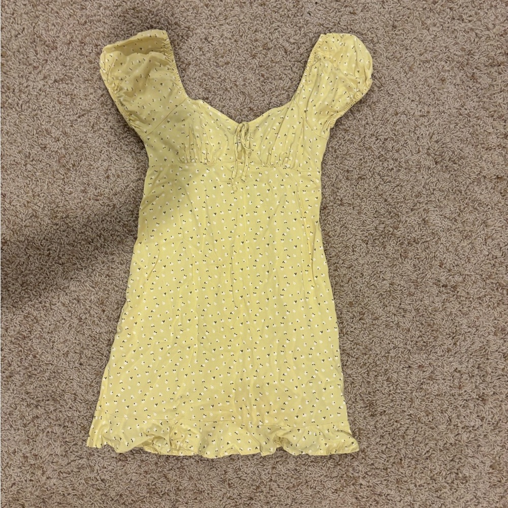 SO Yellow Mini Dress with Polka Dots